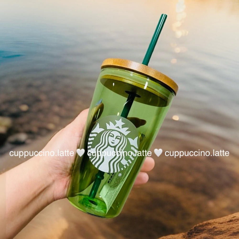 🍵NWT🍃Starbucks 2026 Spring Matcha Green Glass Cold Cup Tumbler - 16 oz